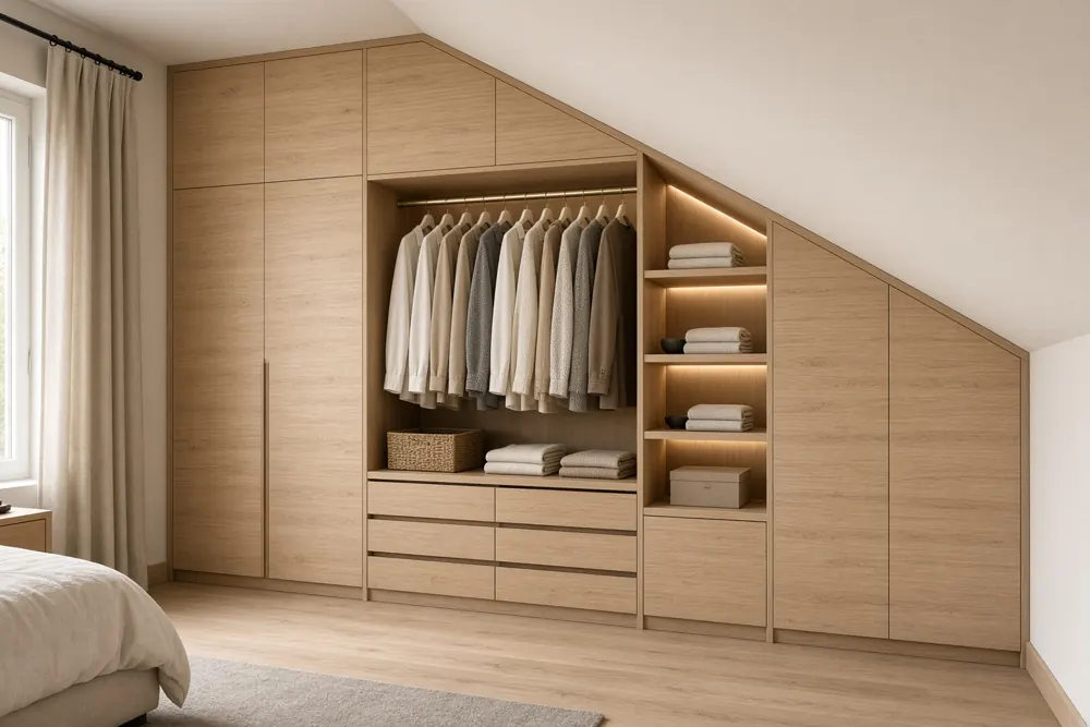 Dressing sur mesure sous une pente de toit